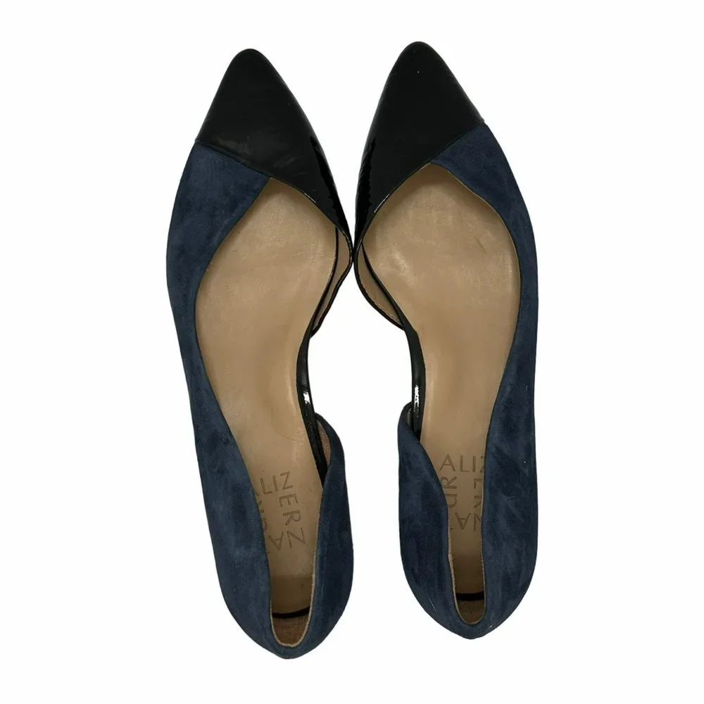 🤩 7.5M Women's comfort shoes Naturalizer Navy Black suede leather Slip On Flats - Picture 5 of 7